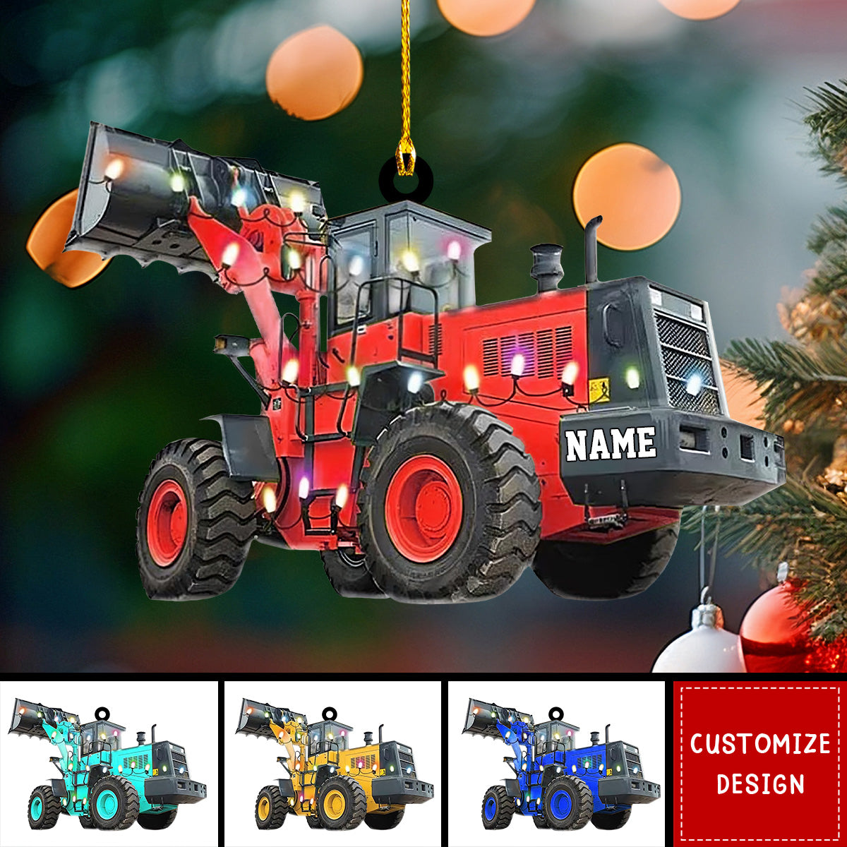 Personalized Bulldozer Christmas Ornaments Gift For Heavy Equipment Lovers - 2024 New Release