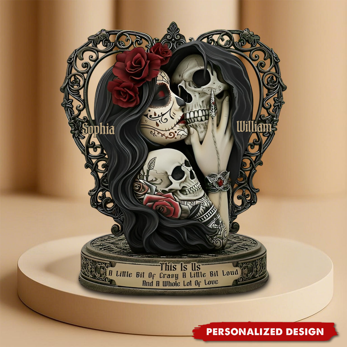This Is Us-Personalized Skull Acrylic Plaque-Gift For Couple