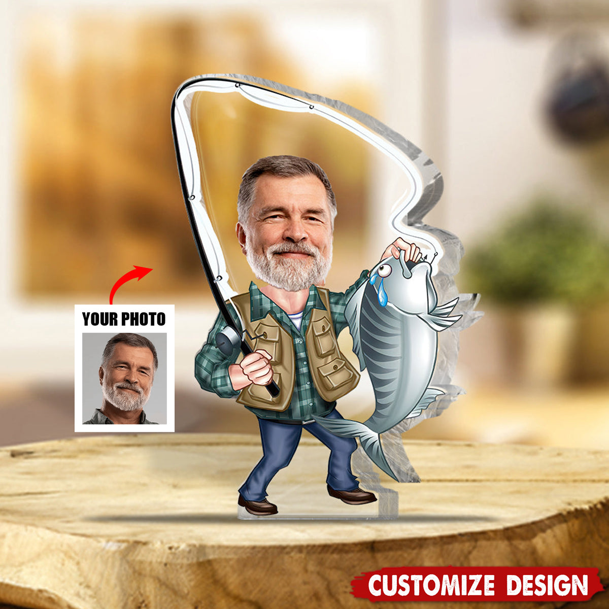 Love Fishing - Personalized Fishing Acrylic Plaque