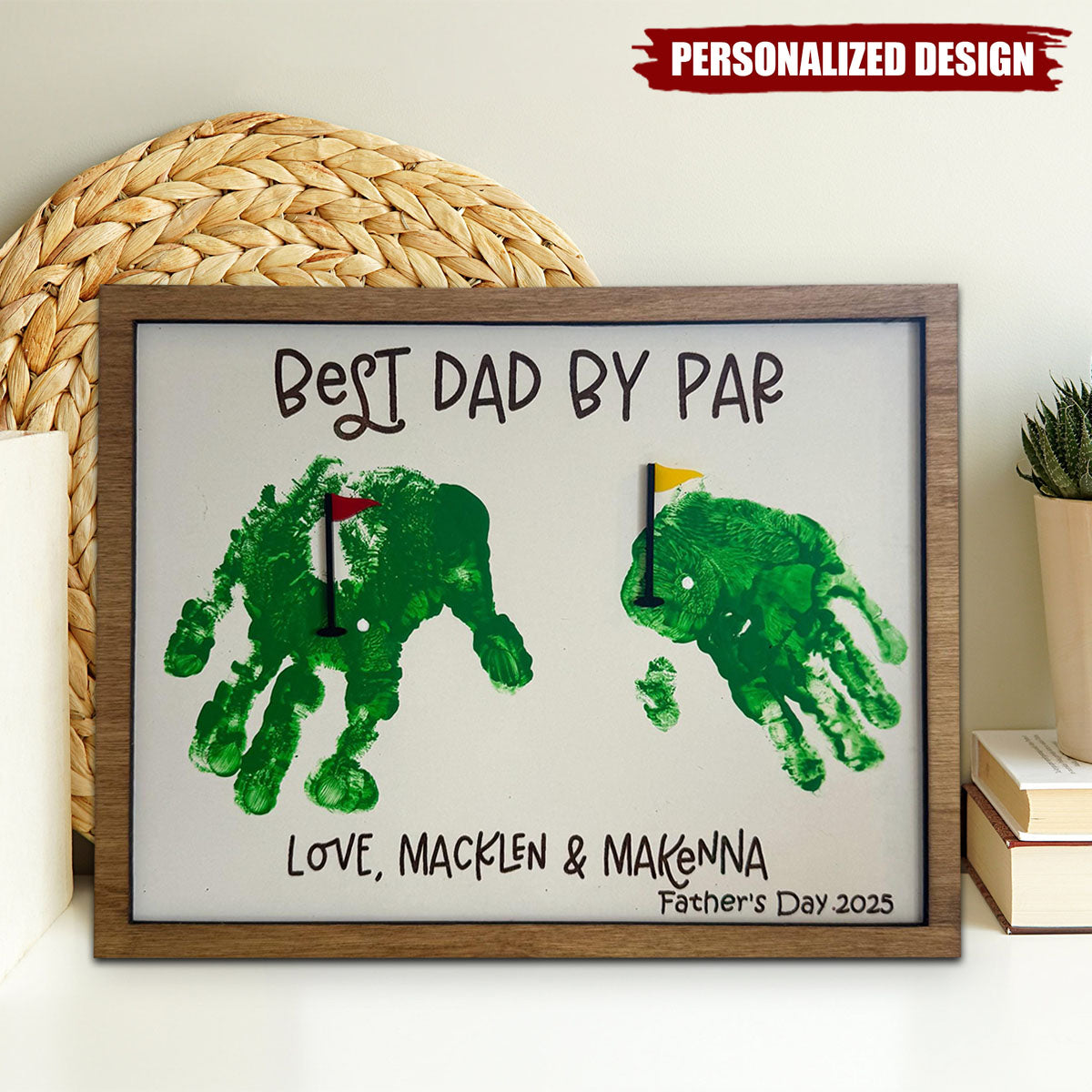 Personalized Father’s Day Golf Handprint Sign-Golf Theme Gift for Grandpa