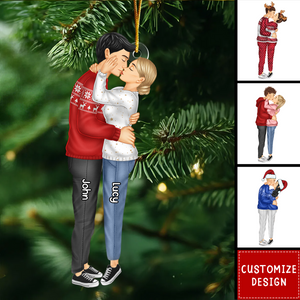 Personalized New Couple Kiss Ornament - Gift For Couple