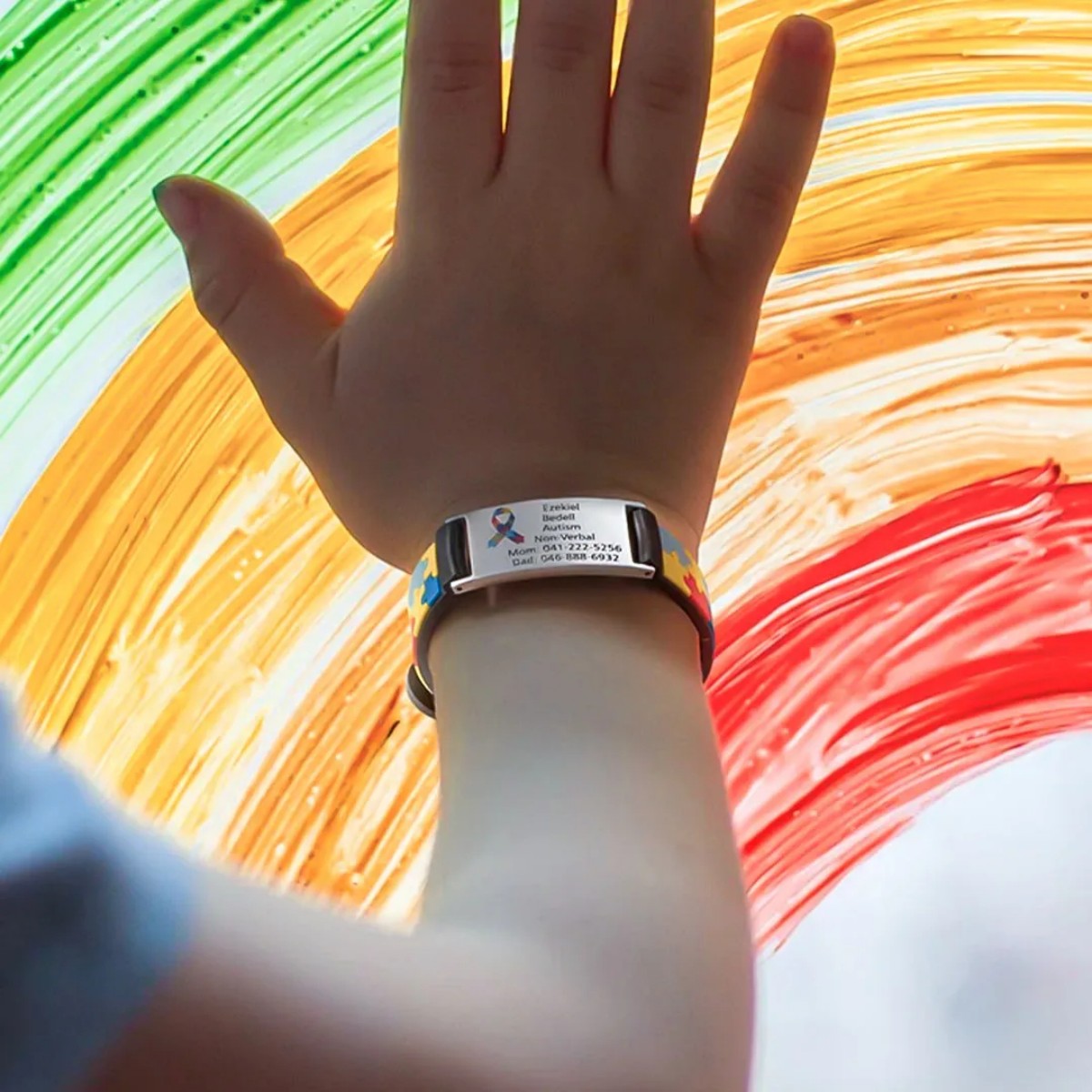 Autism Awareness-Customized info wristbands for autistic children