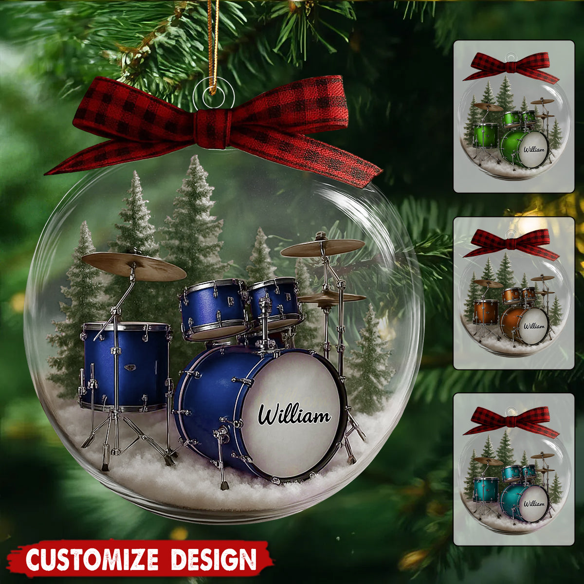 Personalized Drum Ornament - Gift For Drum Lovers