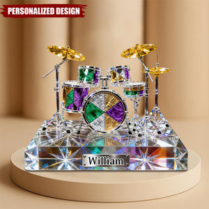 Personalized Stained Glass Drum Set Acrylic Plaque