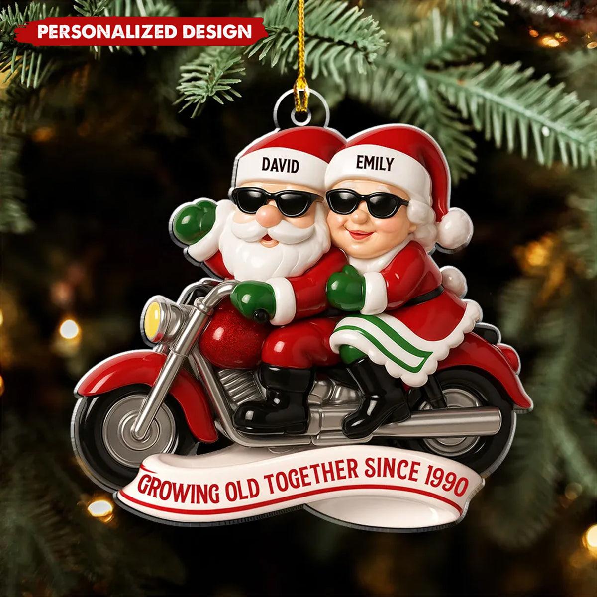 Grow Old Together Motorcycle - Personalized Custom Acrylic Ornament