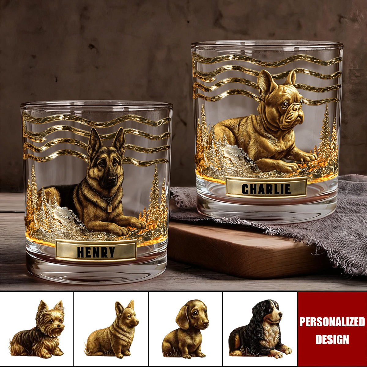 Personalized Dog Whiskey Glass, Gift For Dog Lovers