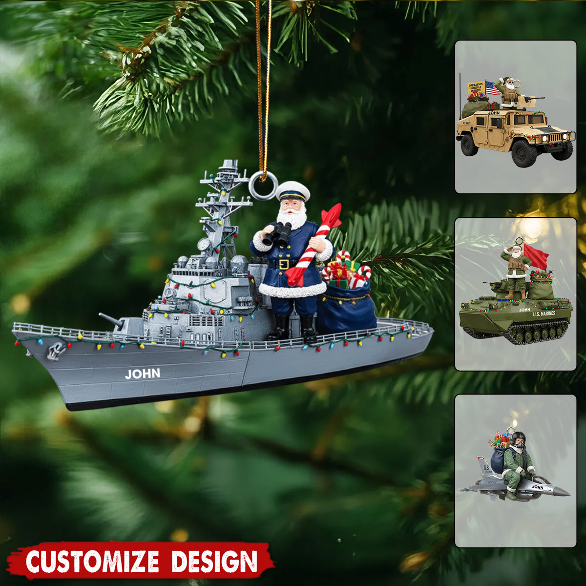 Fly High in the Holiday Spirit - Personalized Military Ornament - Gift for Air Force Enthusiasts, Veterans, and Collectors