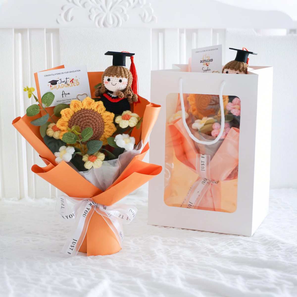 Personalized Crochet Graduation Bouquet Doll - Class of 2026 Keepsake