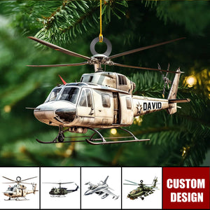 Personalized Military Helicopter Christmas Ornament – Gift For Army