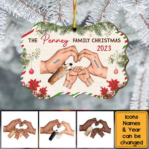 Family Hands Personalized Wooden Christmas Ornament Gift For Family