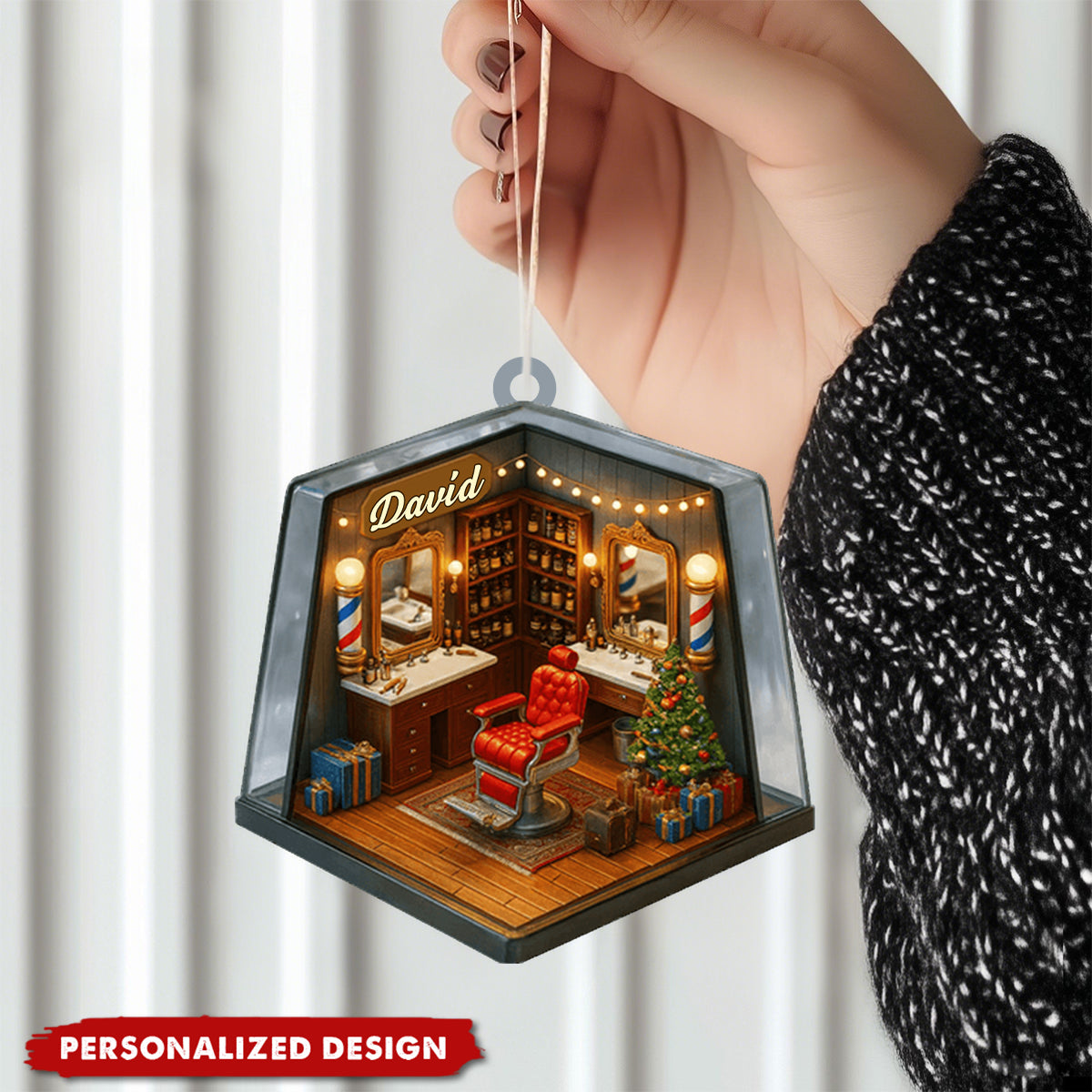 Personalized Cozy Barber Shop Christmas Ornament,Gift For Barbers And Hairstylists