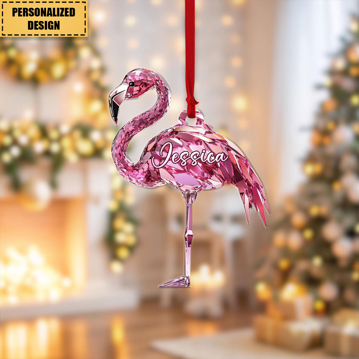 Personalized Flamingo Christmas Ornament-Gift For Flamingo Lover-2024 New Release