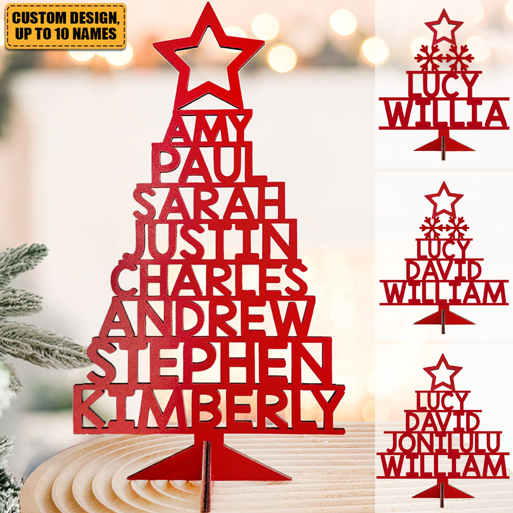 Christmas Decor Our Family - Personalized Wood Christmas Tree