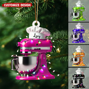 Personalized Baking Mixer Lights Christmas Ornament, Gift For Baking Lover