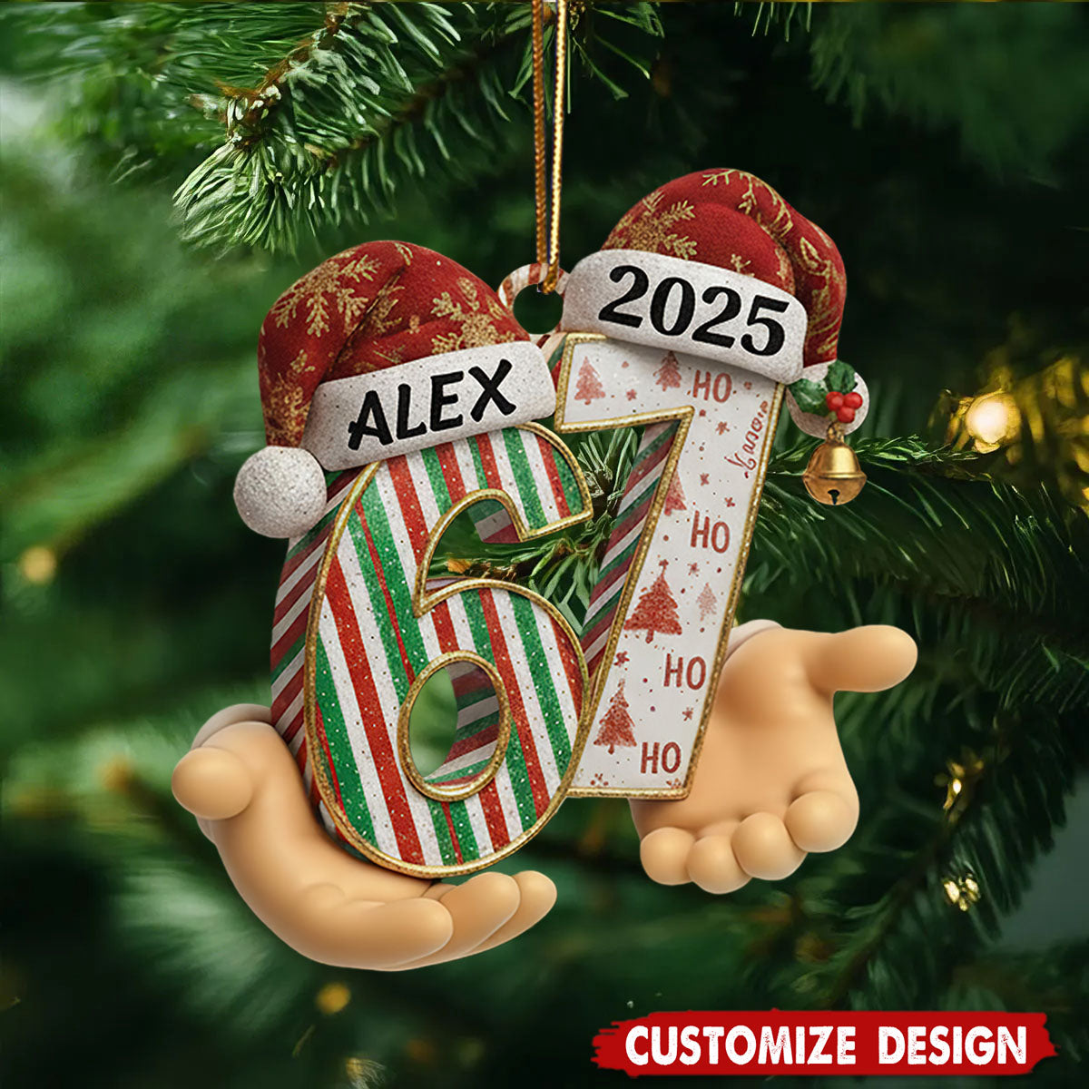 personalized 67 ornament 2025 funny