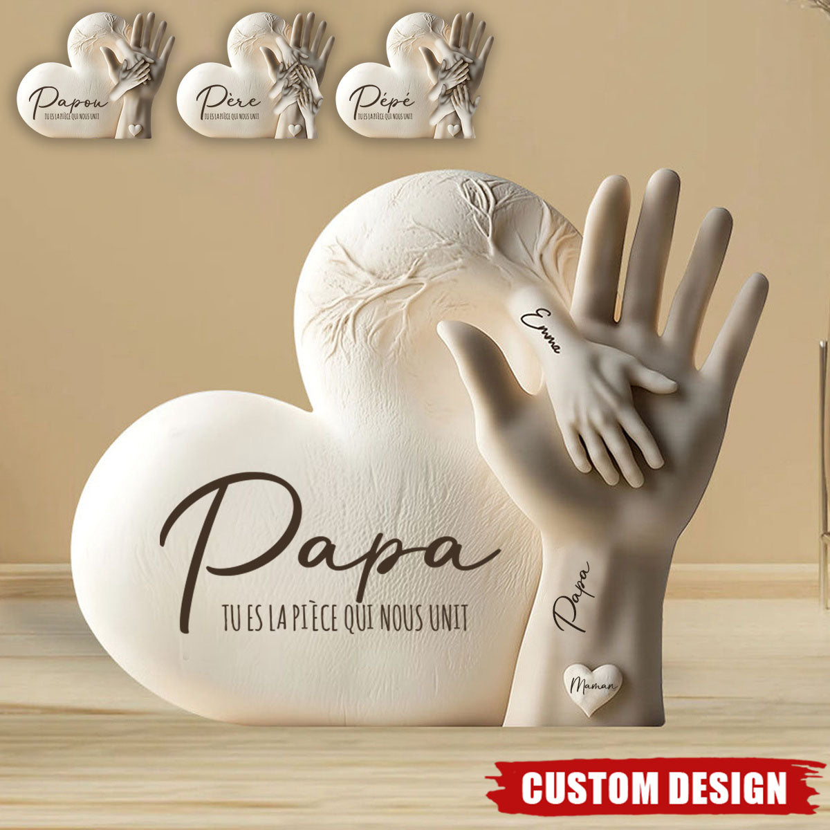 Papa Tu Es La Pièce Qui Nous Unit - Plaque Personnalisée En Acrylique, Cadeau Pour La Fête Des Pères