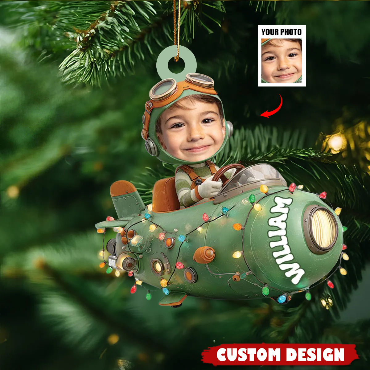 Personalized Kid Photo Ornament - Gift For Kids