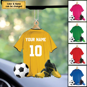 Personalized Football / Soccer Uniform Acrylic Christmas / Car Hanging Ornament - Gift For Football / Soccer Players