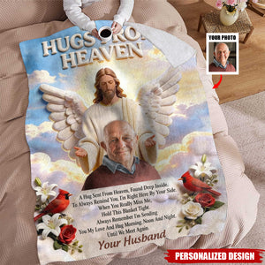 Memorial Gift, Hugs From Heaven-Personalized Memorial Blanket