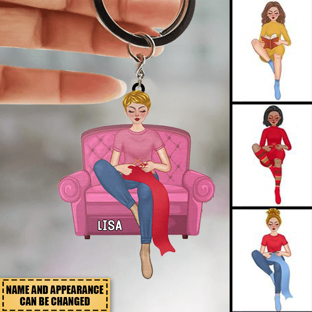 Personalized Crochet And Knitting Hourly Rate Acrylic Keychain-Gift for Crochet & Knitting Lovers