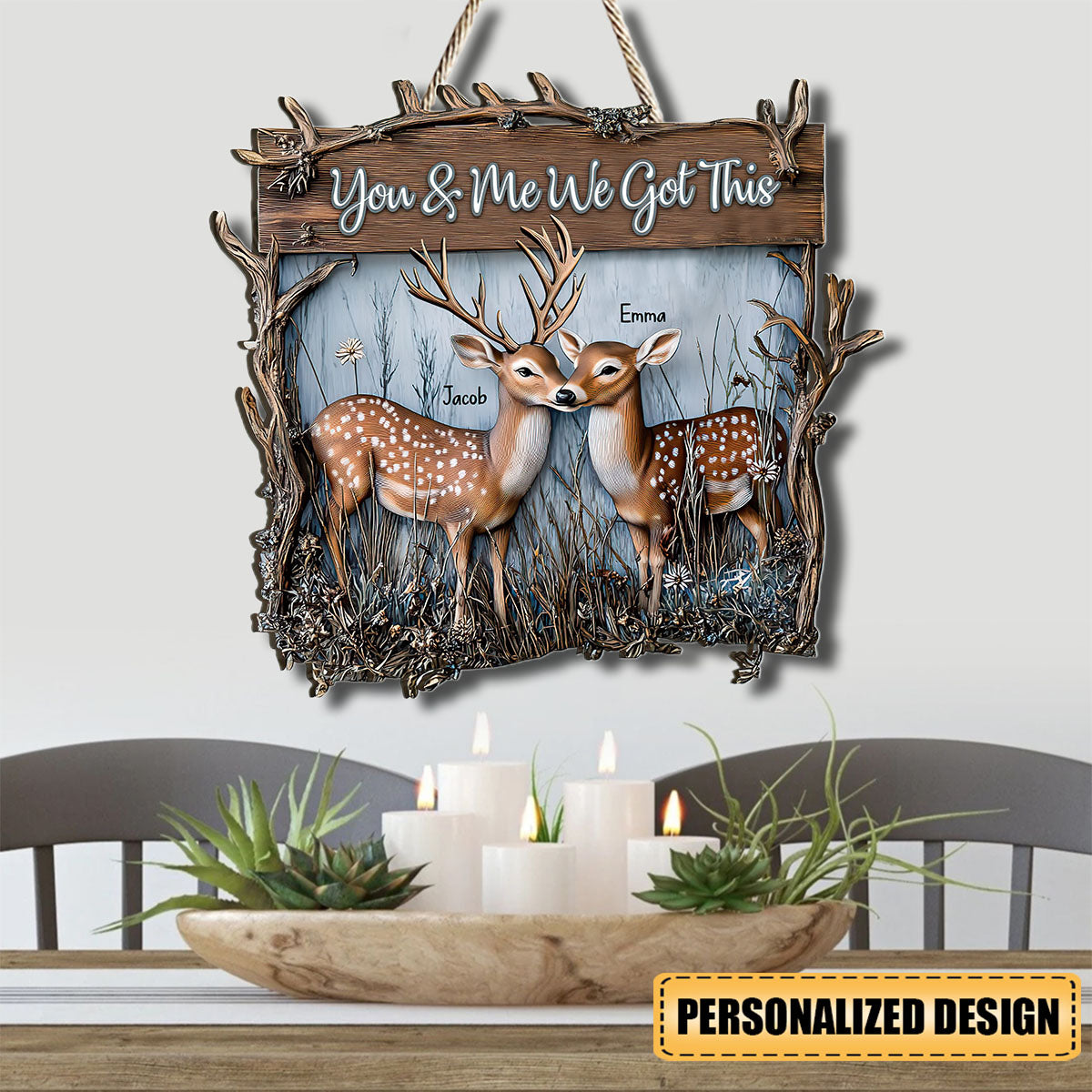 You And Me We Got This Dear Couple - Personalized Hunting Wood Sign