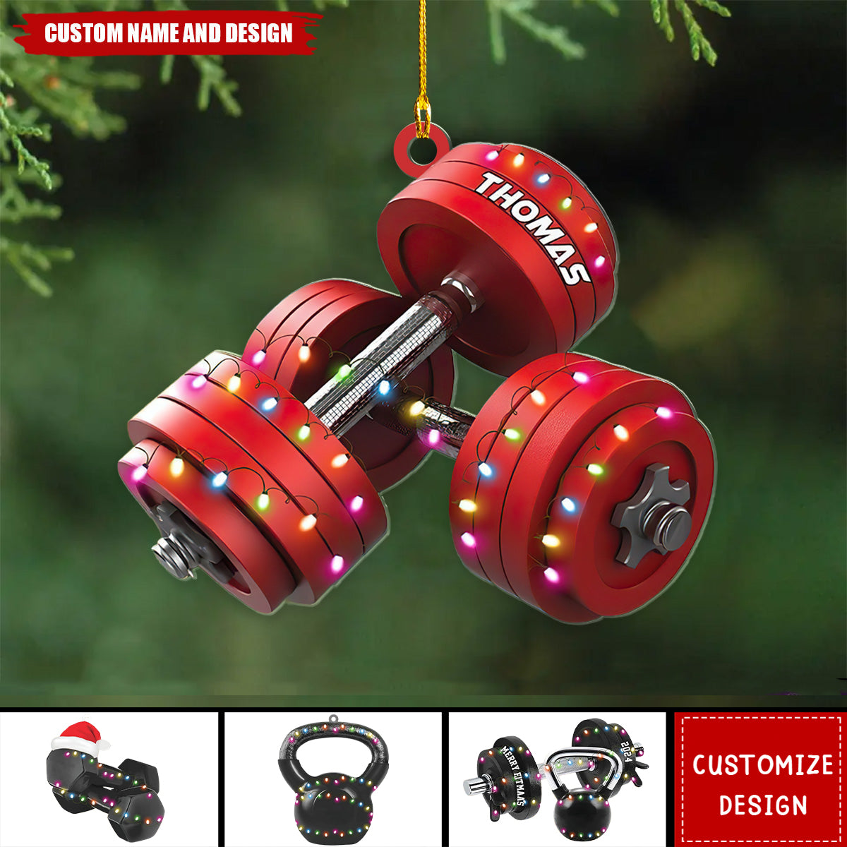 Personalized Fitness Christmas Ornament - Gift For Gym Lovers