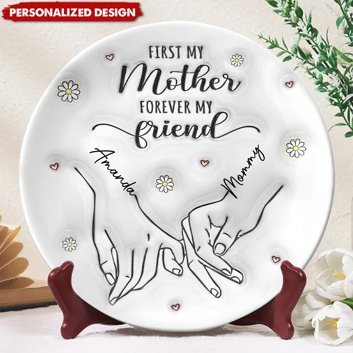 A Mother's Love Shines Bright-Personalized 3D Inflated Effect Printed Ceramic Plate