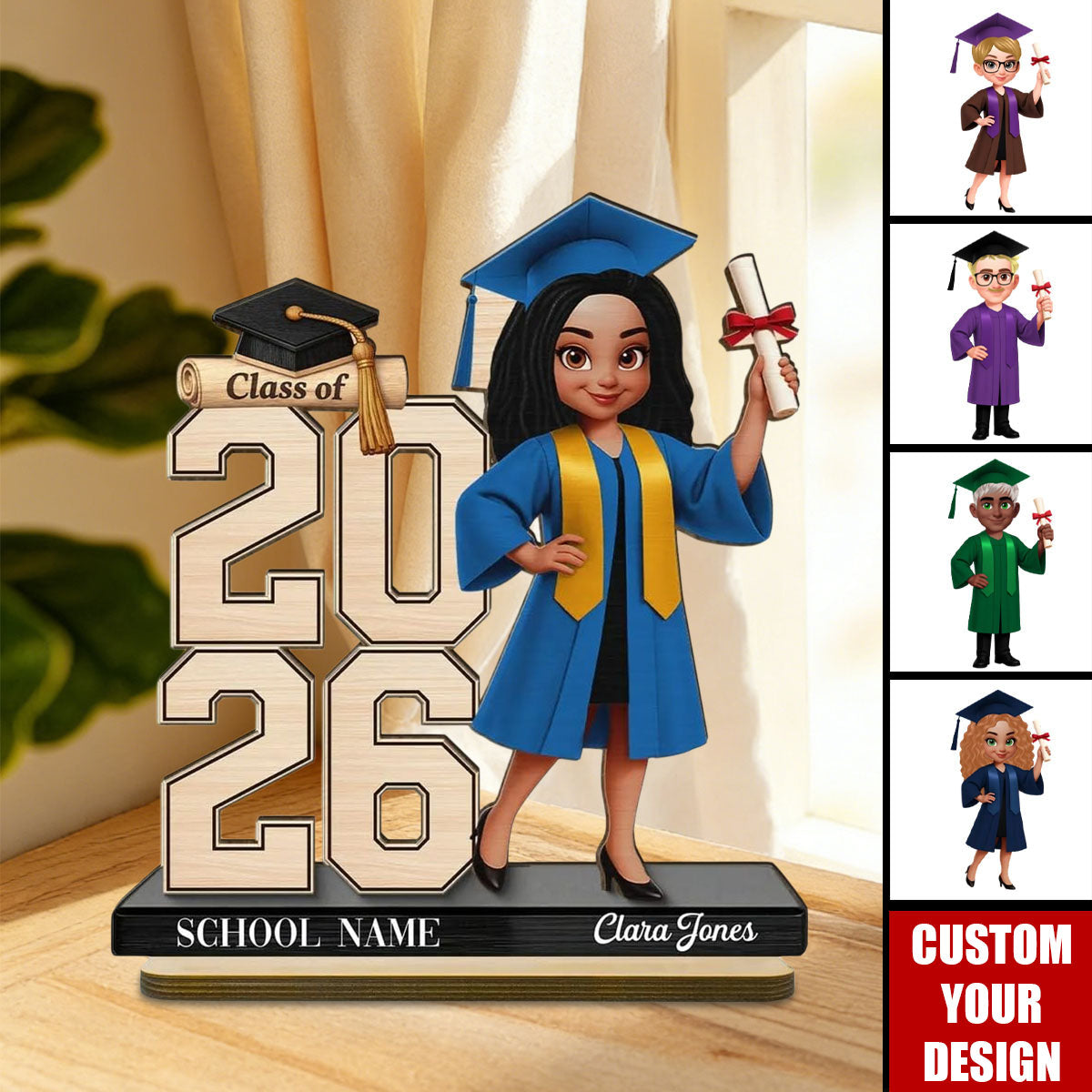 Class Of 2026 2027 Senior - Personalized Wooden Plaque - Graduation Gift For Graduates, Daughter, Son