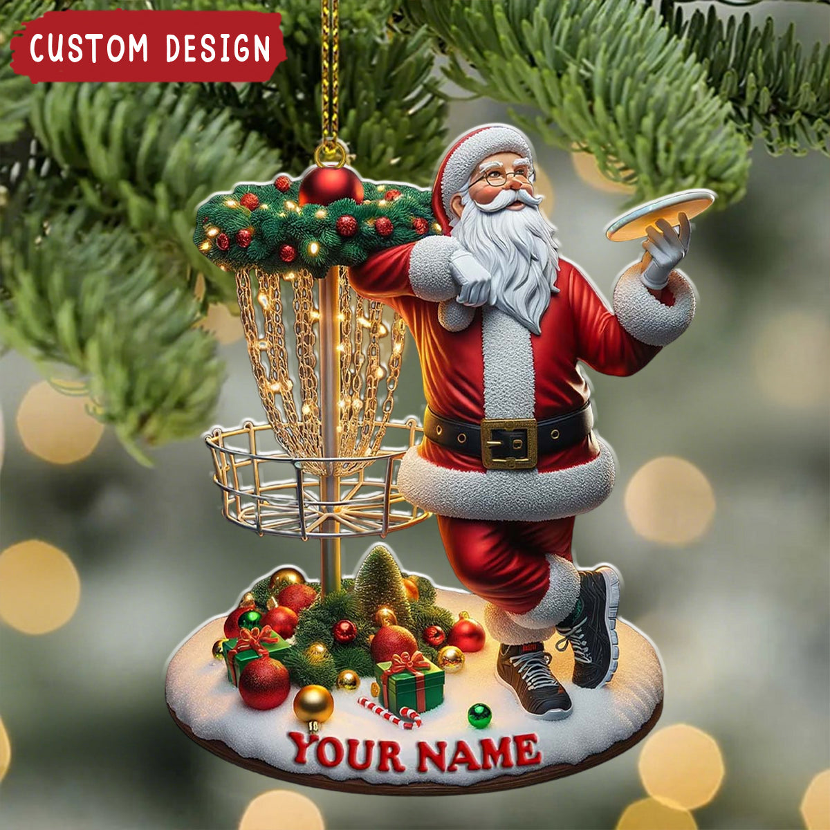 Custom Name Santa Ornament, Santa Christmas Gift