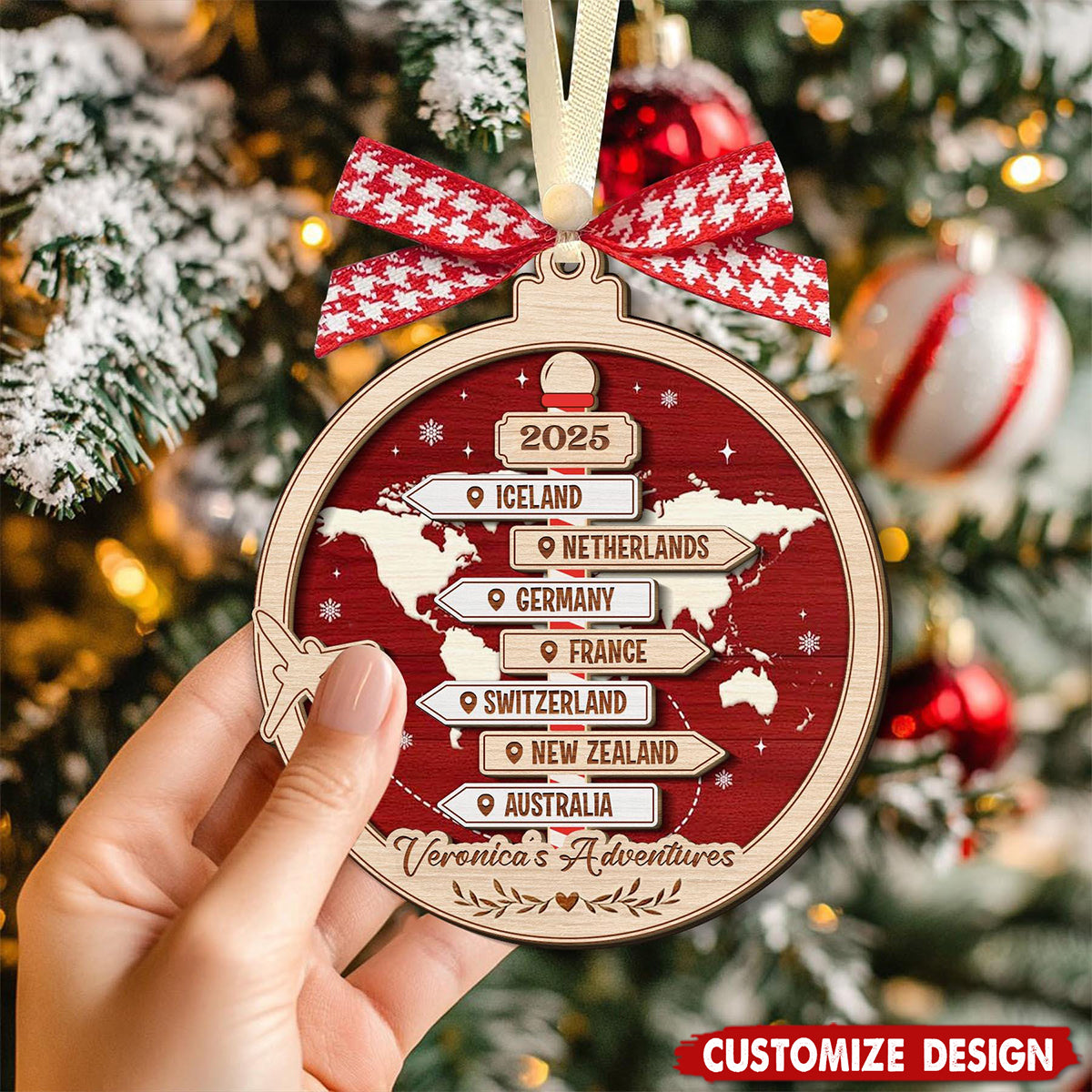 Adventure Is Worthwhile - Personalized Christmas Ornament