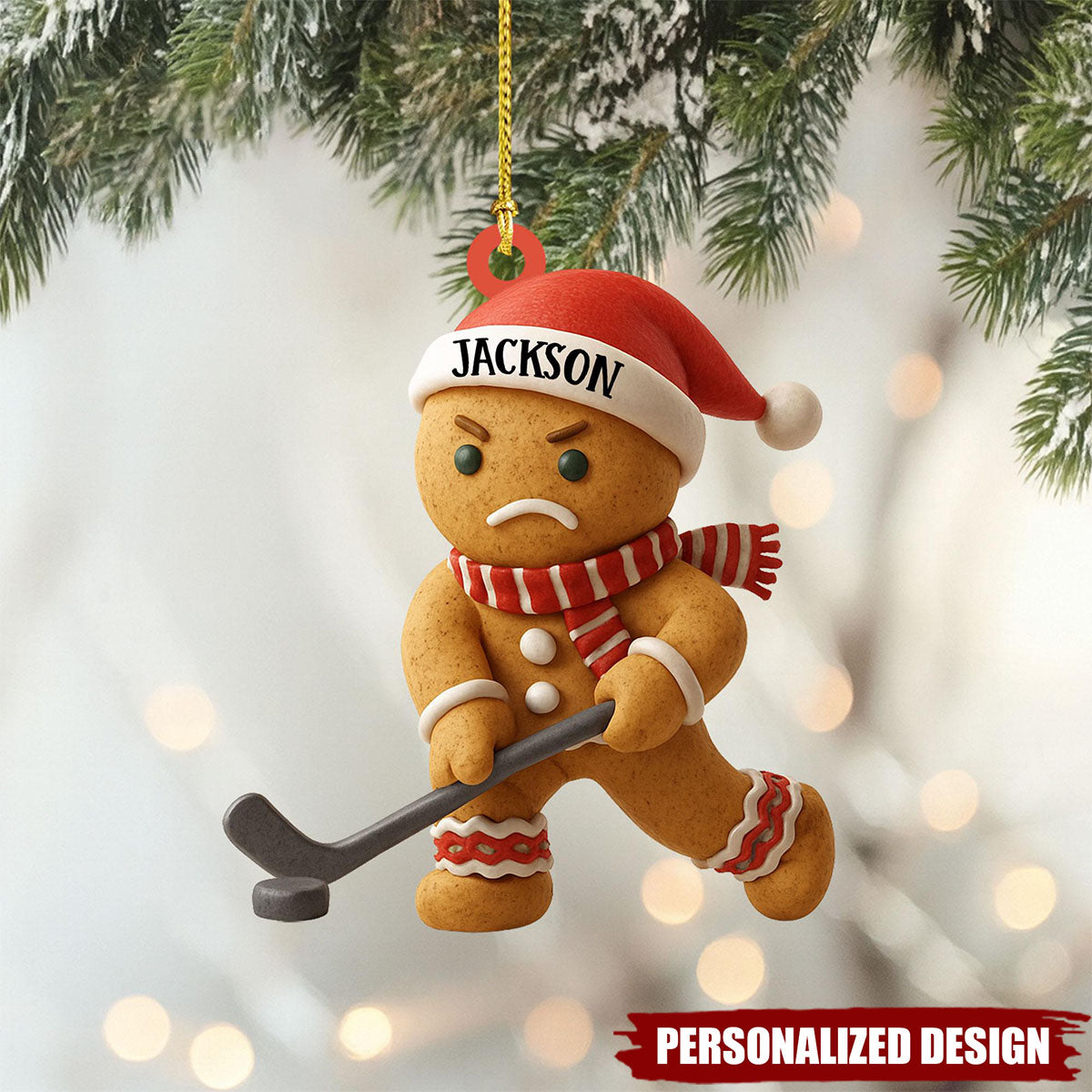Personalized Hockey Player Ornament Gift for Hockey Lover