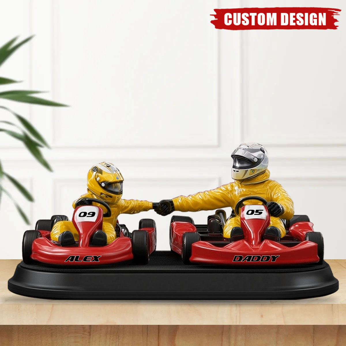 Kart Racing Loving Dad & Kid - Personalized Acrylic Plaque, Father's Day Gift for Dad, Gift for Husband