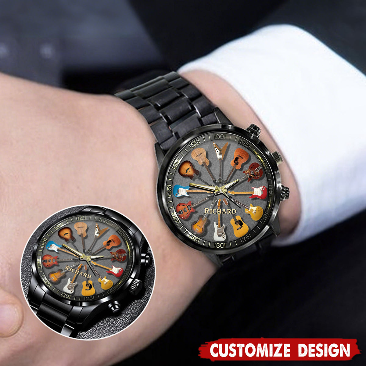 Personalized Rock Around the Clock - Guitar Watch for Music Lovers
