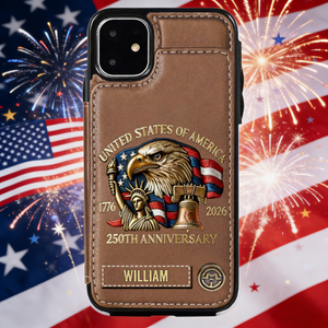 American 250Th Anniversary Personalized Wallet Phone Case