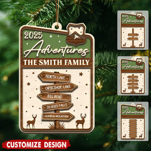 Personalized National Park Sign Travel Christmas Ornament - Gift For Traveler
