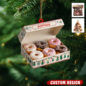 Stacked Donut Christmas Tree Ornament, Doughnut Lover Foodie Holiday Decor, Funny Bakery Gift