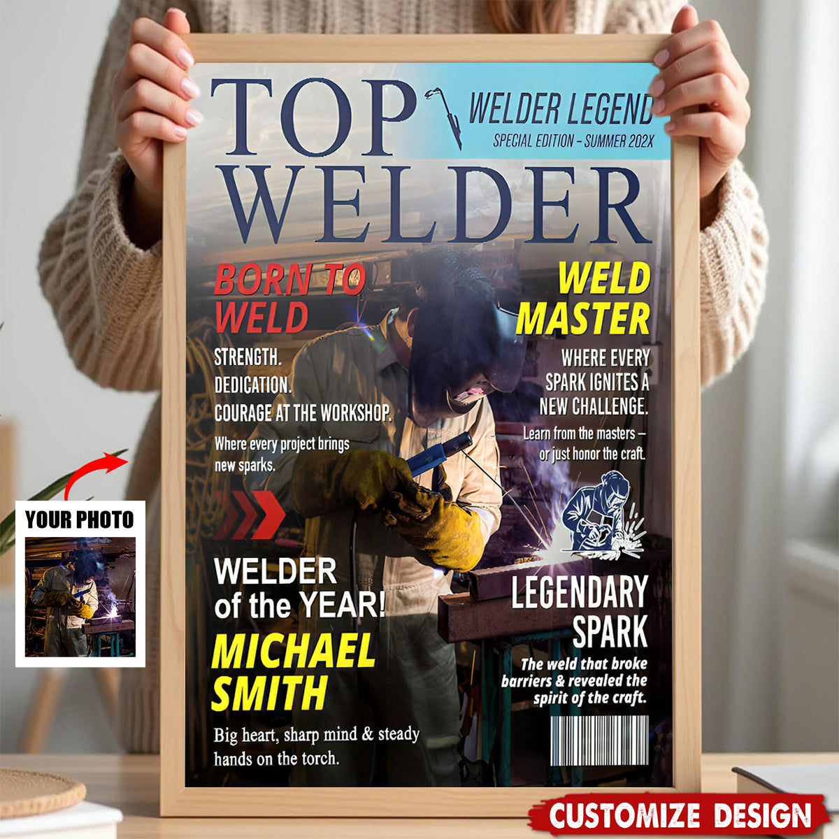Personalized Top Welder  Magazine Cover Poster - Gift for Welders