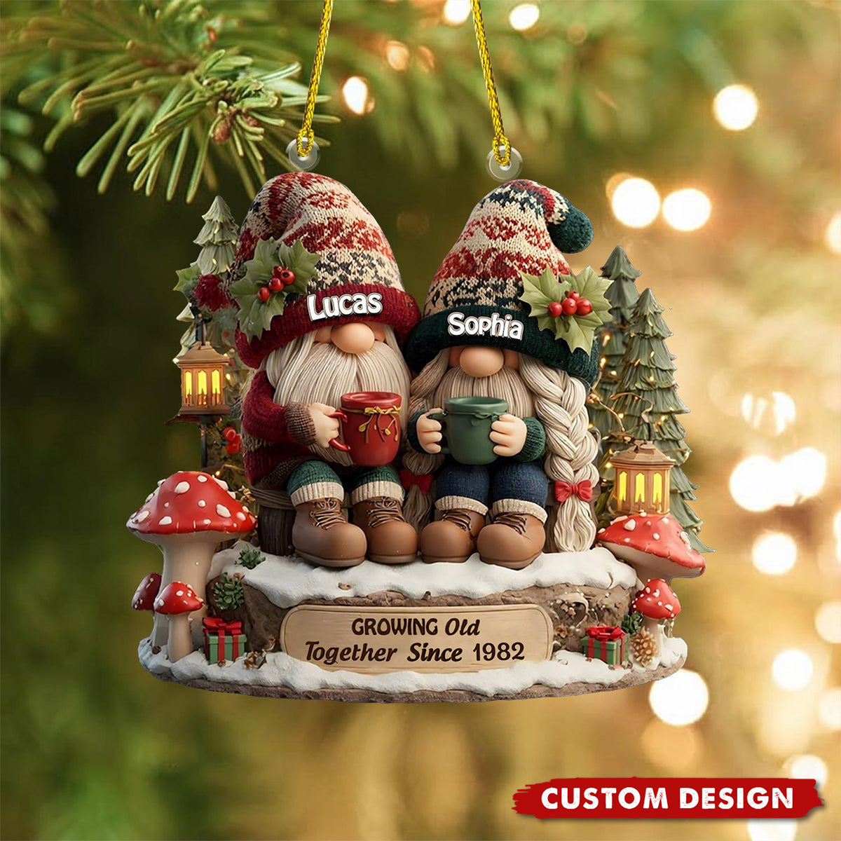 Personalized Going Old Together Couple Christmas Ornament, Custom Couple Decor, Anniversary for Husband Wife