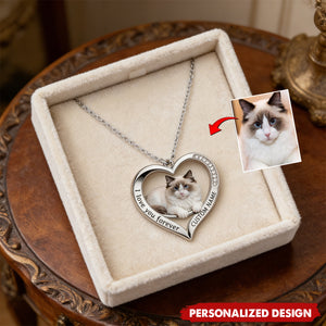 Personalized Cat Shaped Metal Pendant Necklace