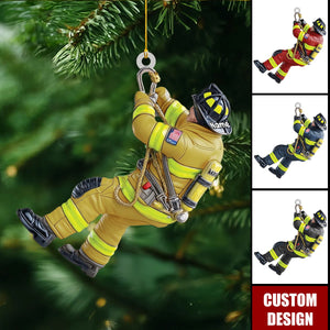 Personalized Firefighter Christmas Ornament - Custom Fireman Gift