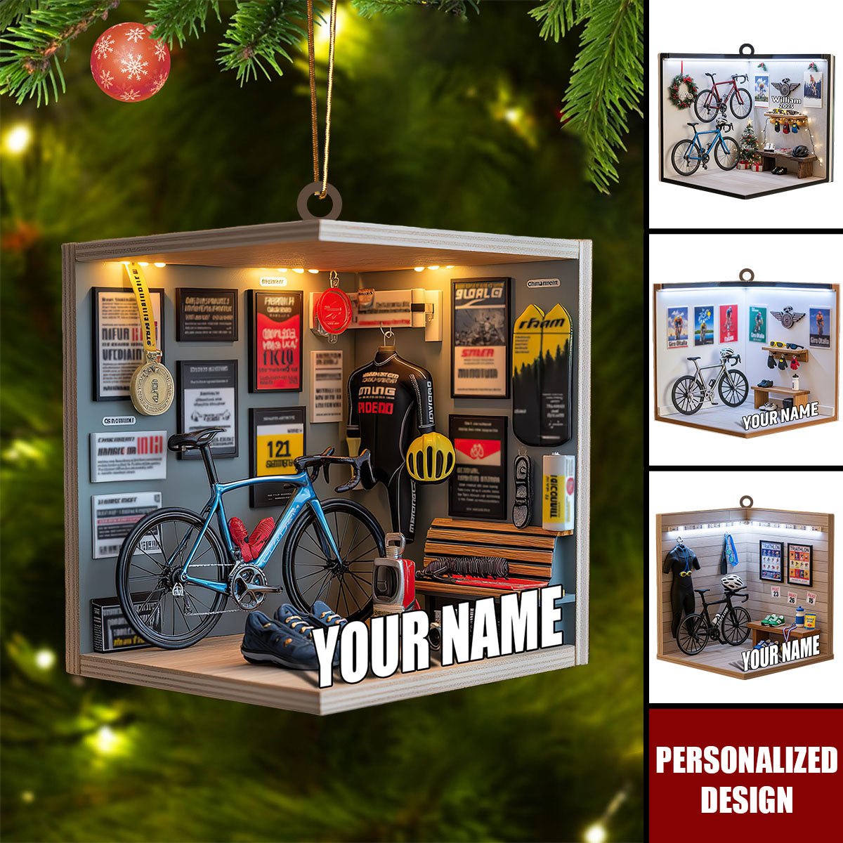 Personalized Cycling Christmas Ornament-Gift For Road Bike Lovers