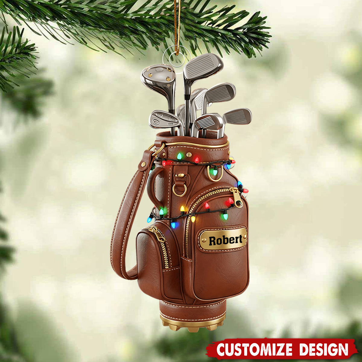 Merry Christmas - Personalized Golf Bag Ornament