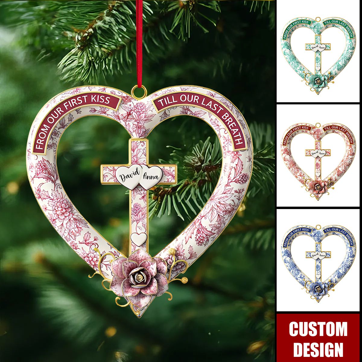 Christian Couple Christmas Ornament - Personalized Gifts For Couple