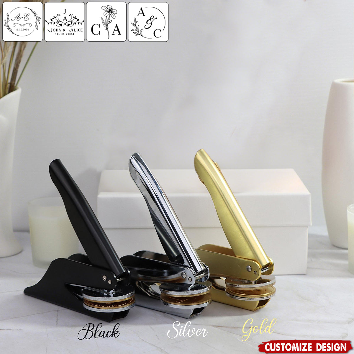 Personalized Monogram Embosser Stamp - wedding,Napkin,Envelope,Invitation embosser