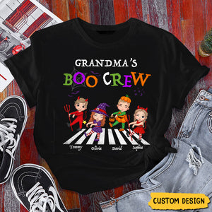 Halloween Grandma's Boo Crew - Personalized T-shirt - Halloween Gift for Grandma, Nana, Mimi, Mom