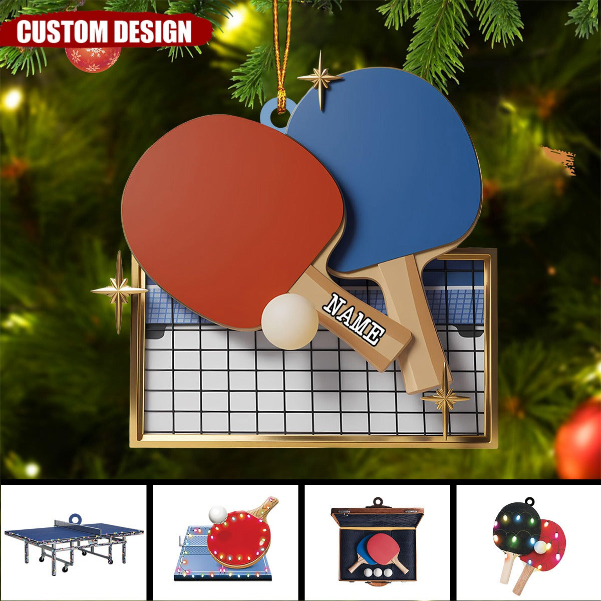 2024 New Release Personalized Ping Pong Christmas Ornament - Gift For Ping Pong Lover