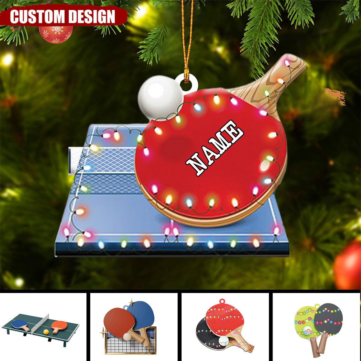 2024 New Release Personalized Ping Pong Christmas Ornament - Gift For Ping Pong Lover