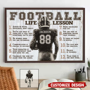 Football Life Lessons Personalized Canvas Sports Room