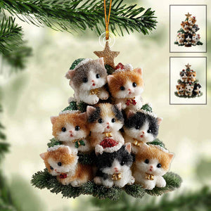 Christmas Kitten Tree Christmas Ornament Gift For Cat Lovers