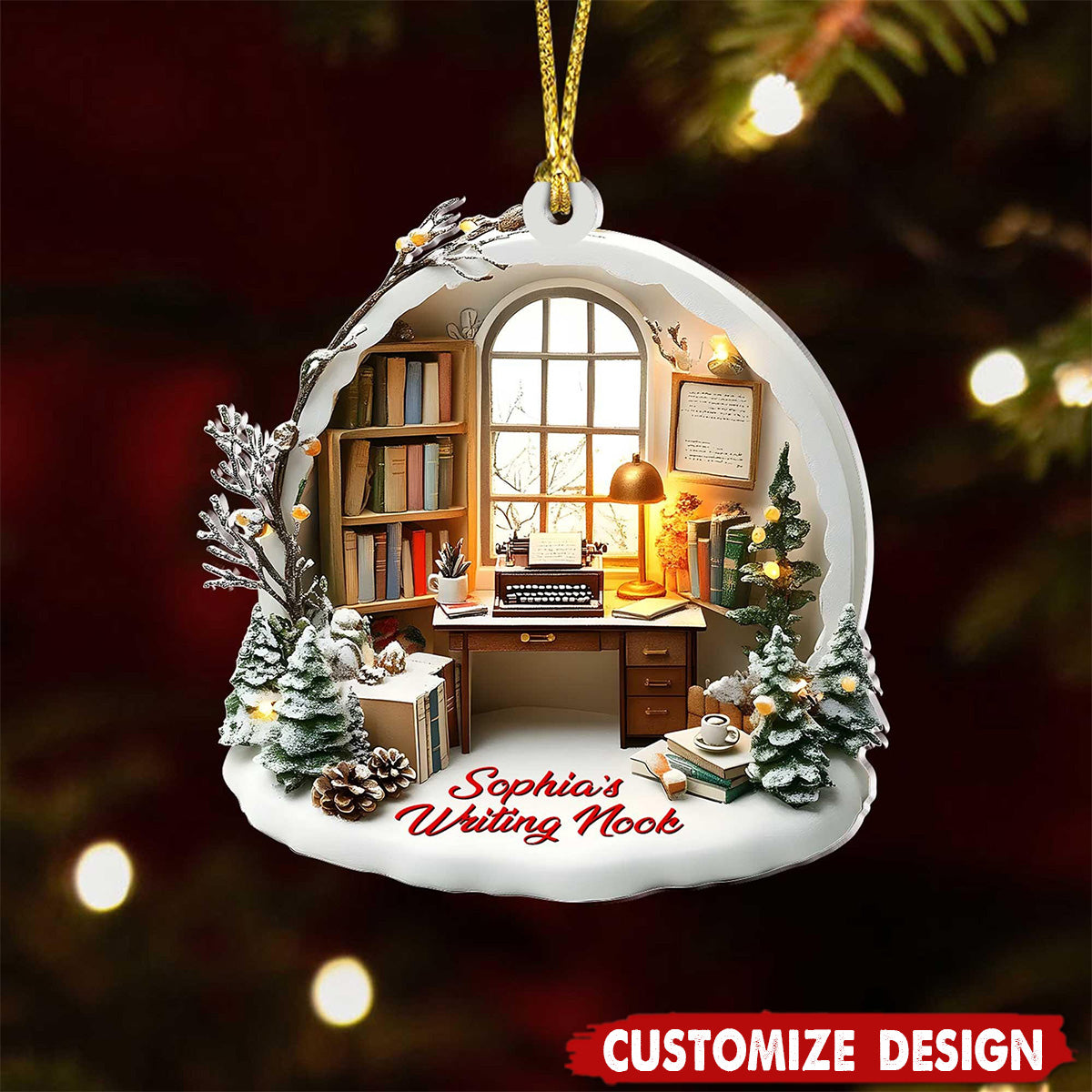 Personalized Writing Corner Ornament Gift for writers-2024 New Release